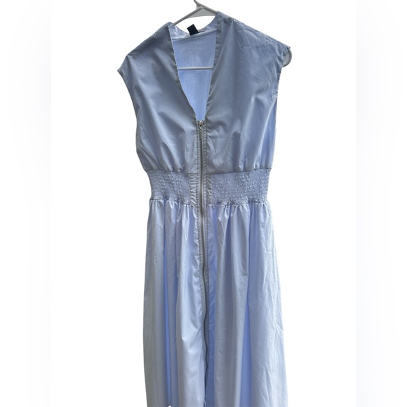 Love X Design Blue Smocked Waist Midi Dress - Chic Summer Event Guest - Size M - Picture 2 of 11